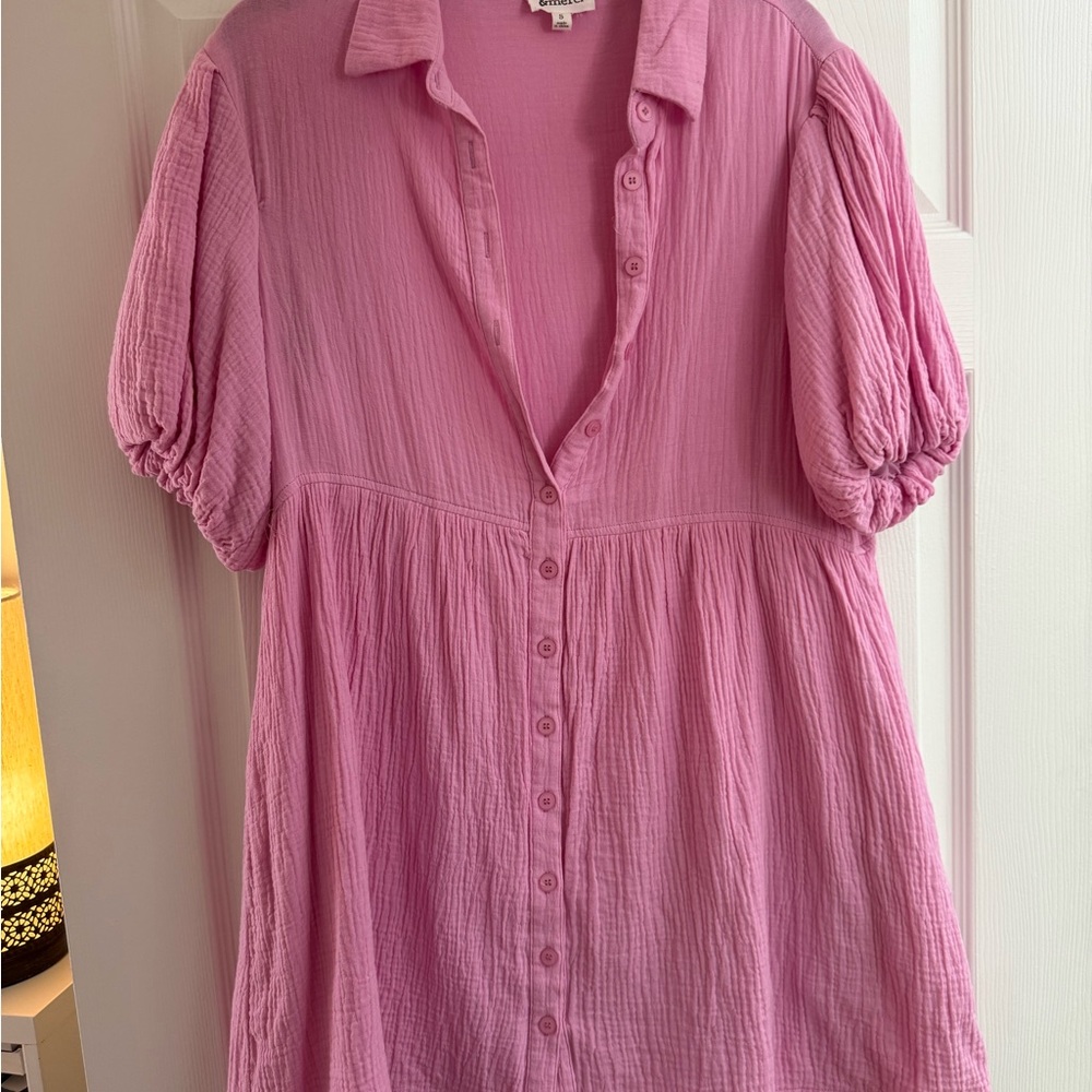 Pink Button-Up Women's Top